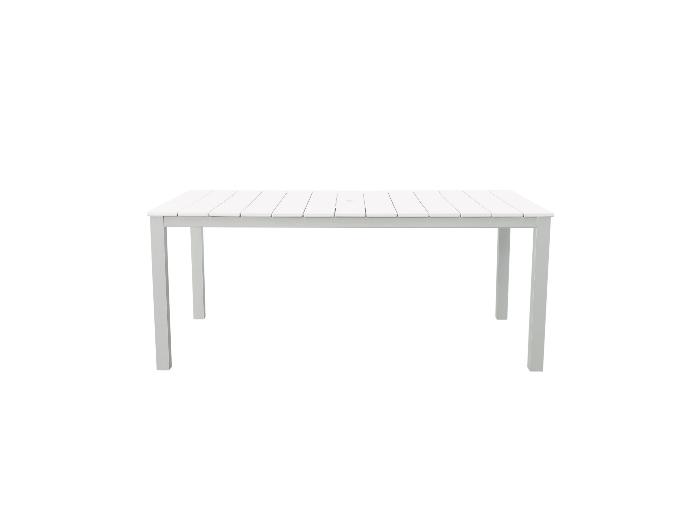 White Park City Dining Bench with White Frame Blank Background Front