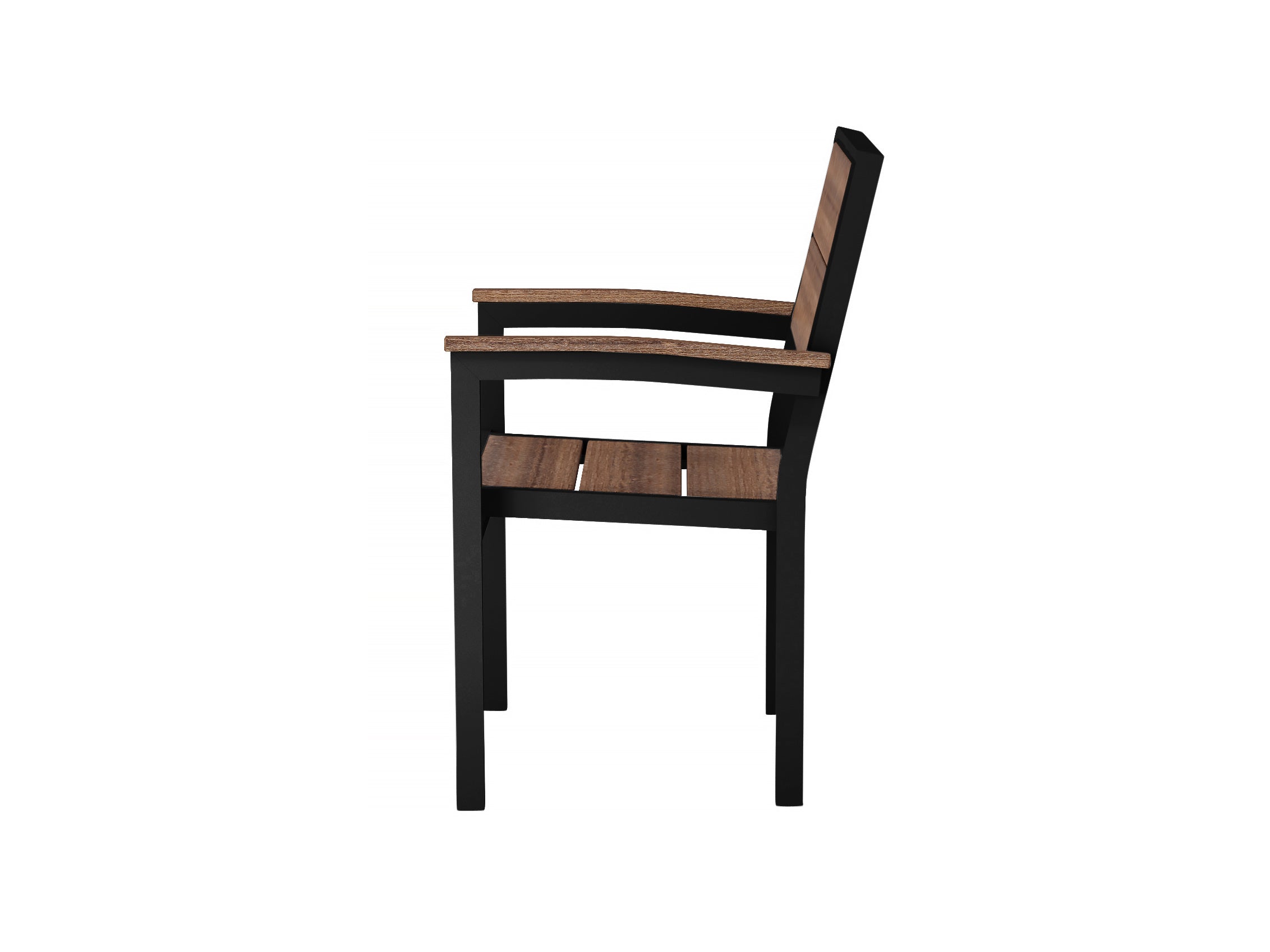 Half Park City Arm Chair Antique Mahogany Side View Black Frame