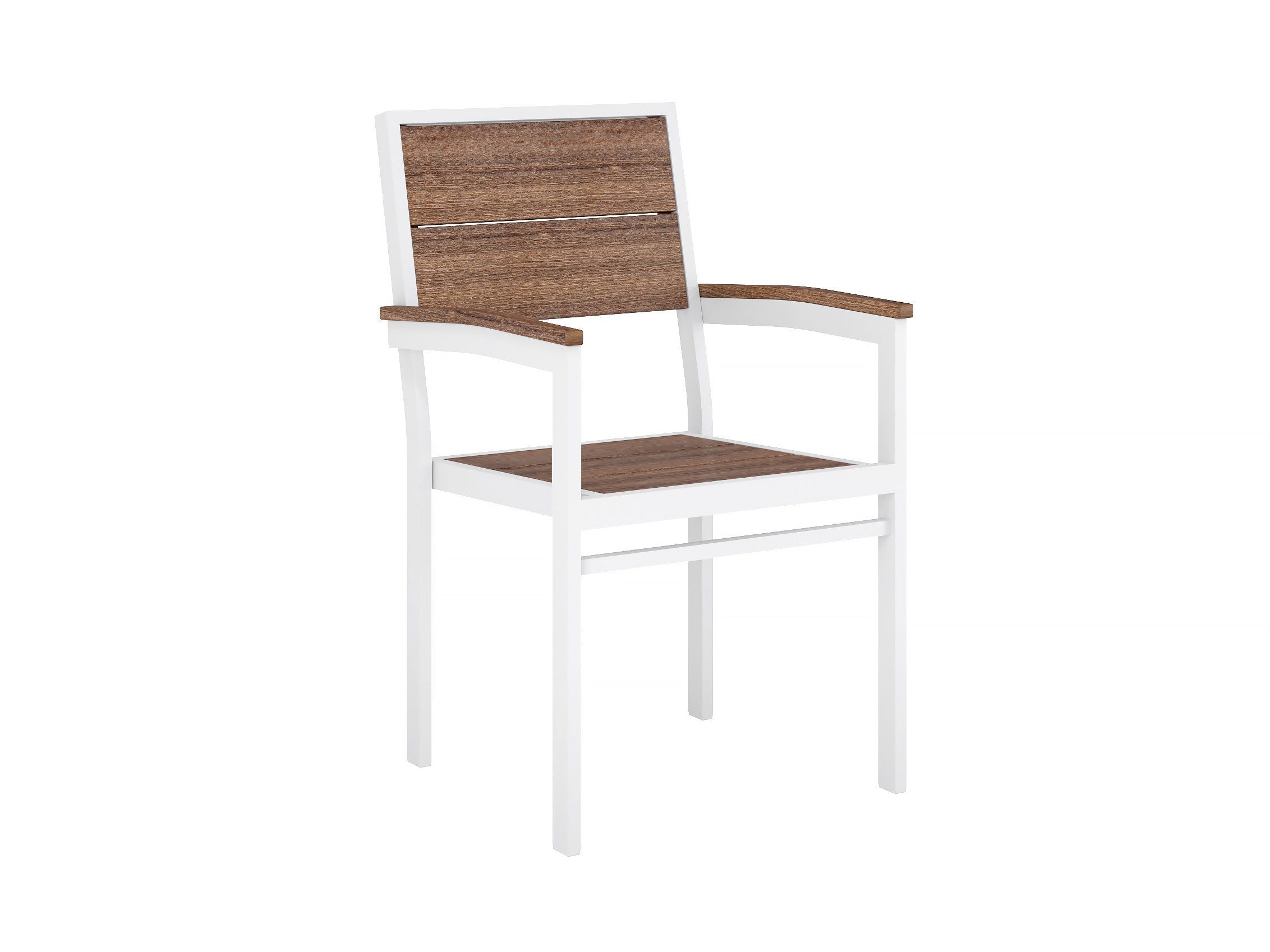 Half Park City Arm Chair Antique Mahogany White Frame Side View