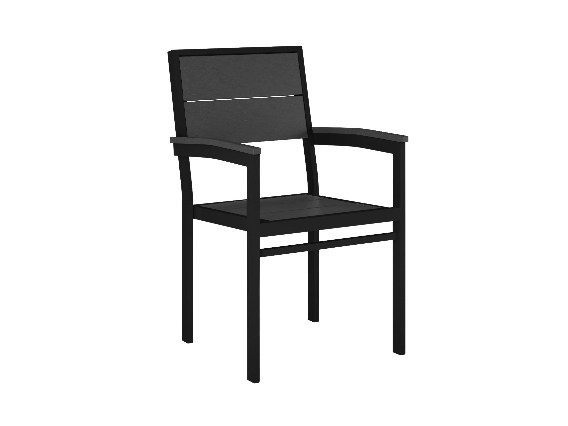 Half Park City Arm Chair Dining Black Slight Side View