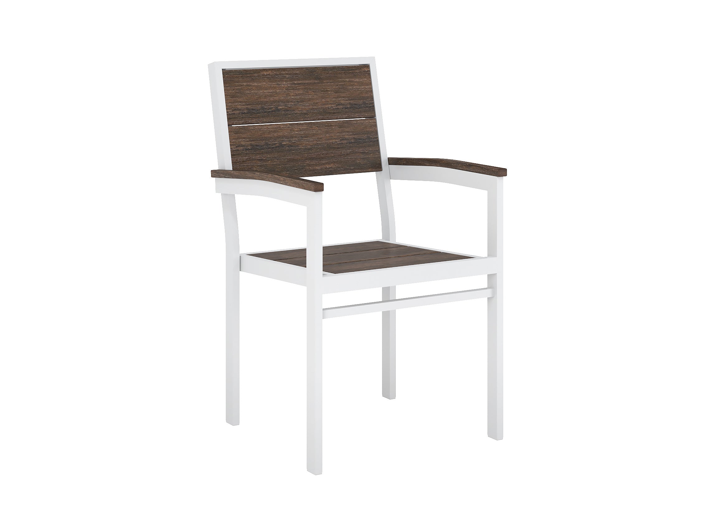Half Park City Arm Chair Brazilian Walnut White Frame Side View