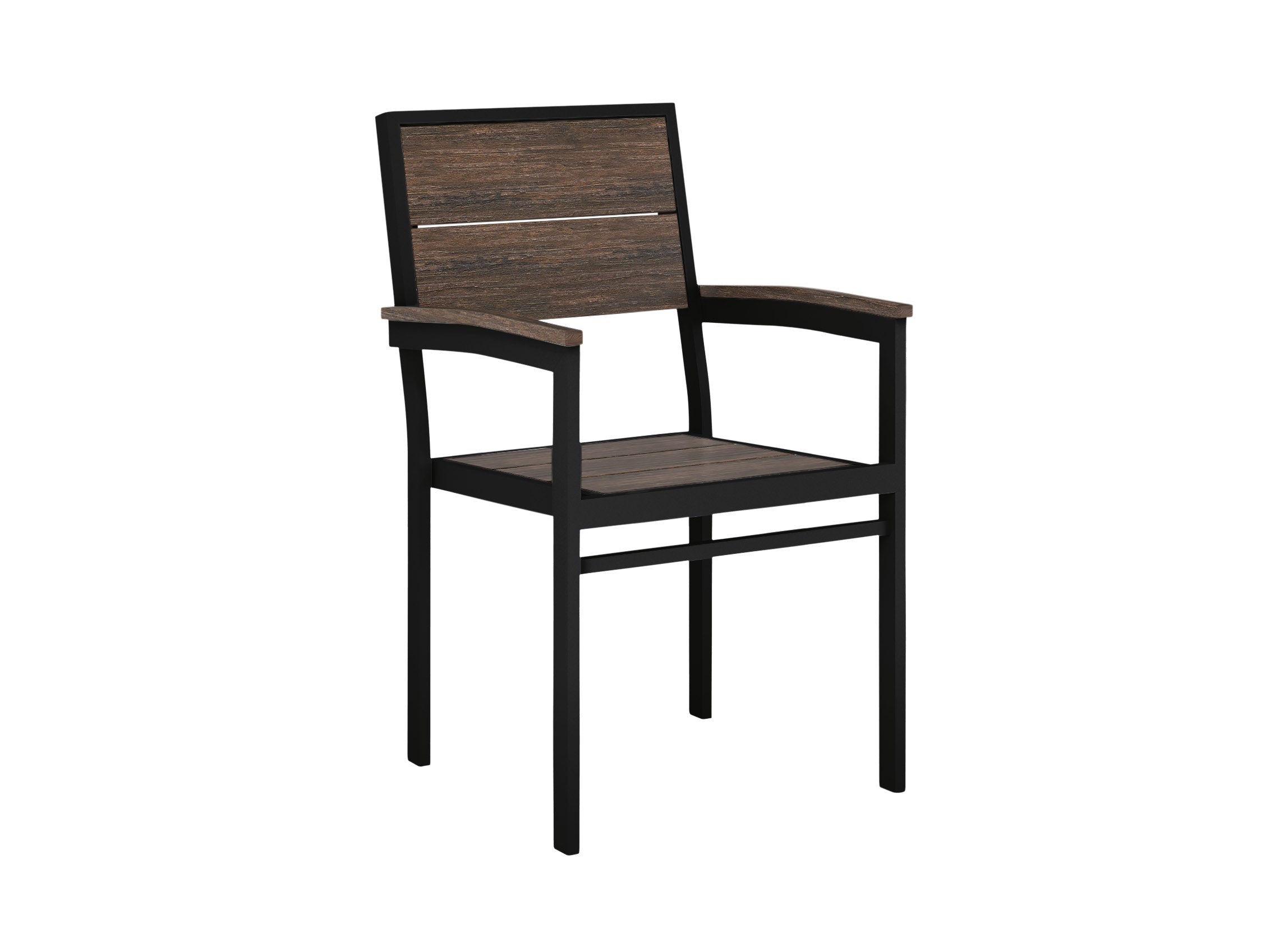Half Park City Arm Chair Dining Brazilian Walnut Slight Side View