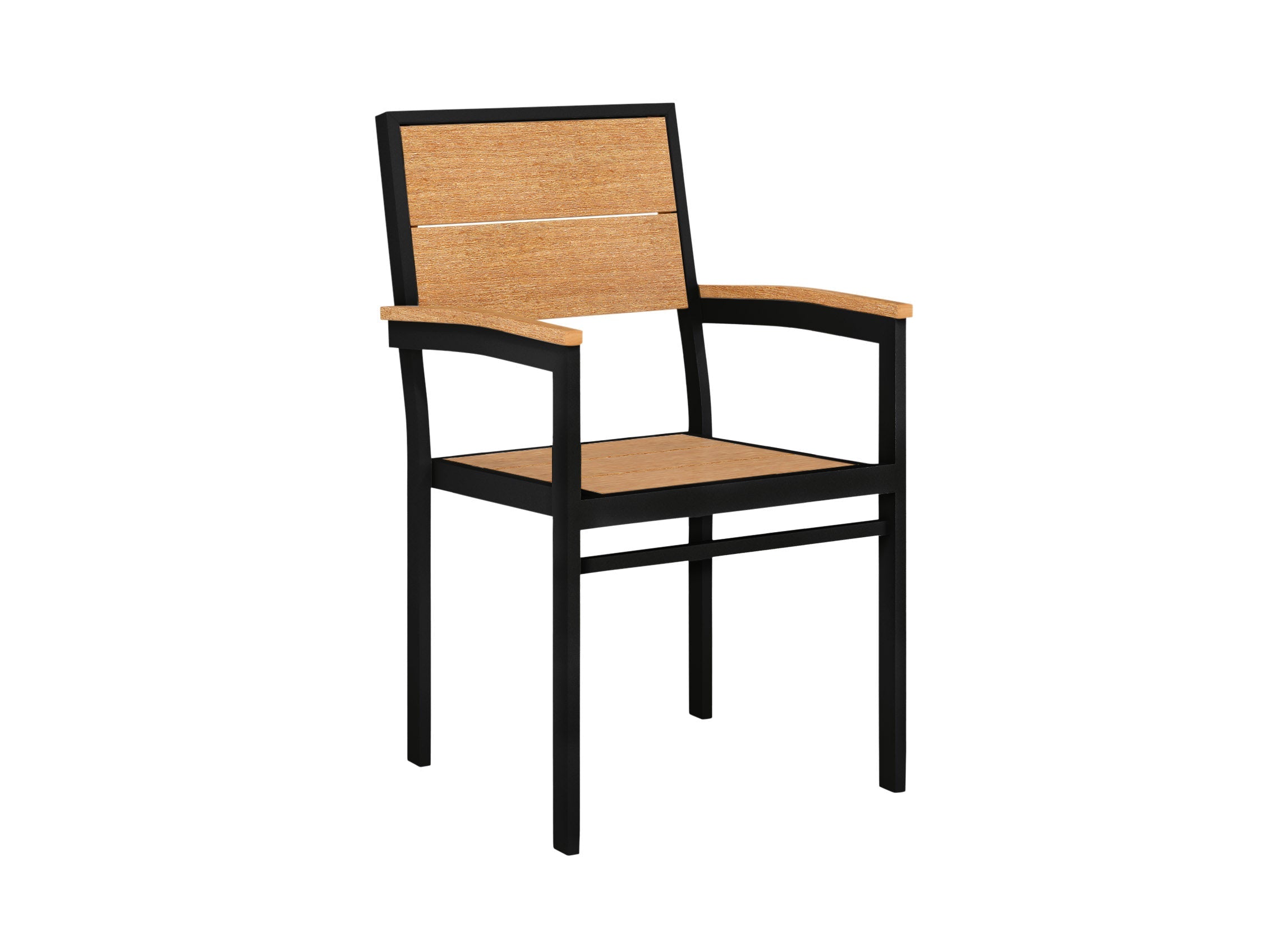 Half Park City Arm Chair Dining Natural Teak Slight Side View