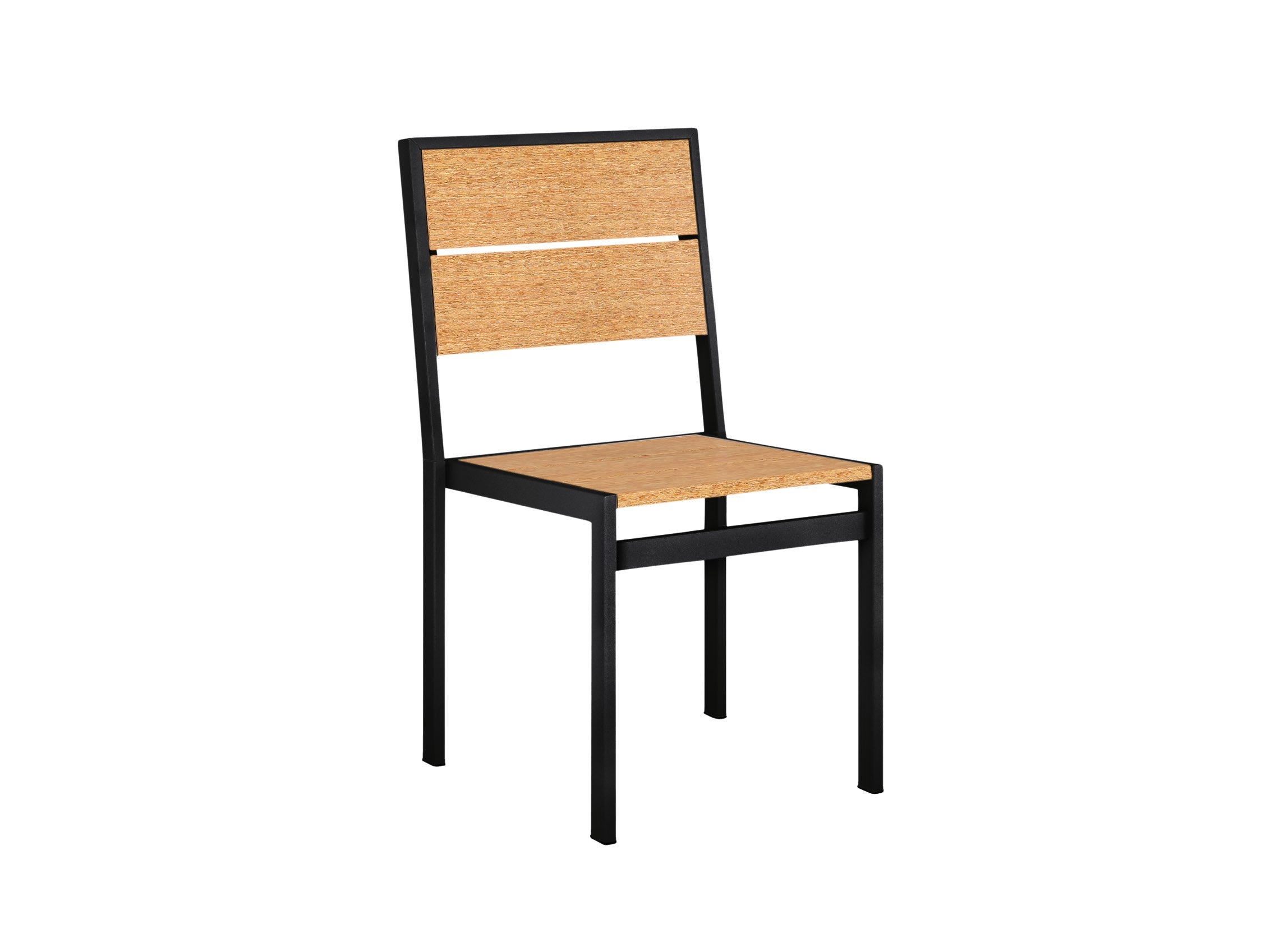 Half Park City Side Chair Dining Natural Teak Slight Side View