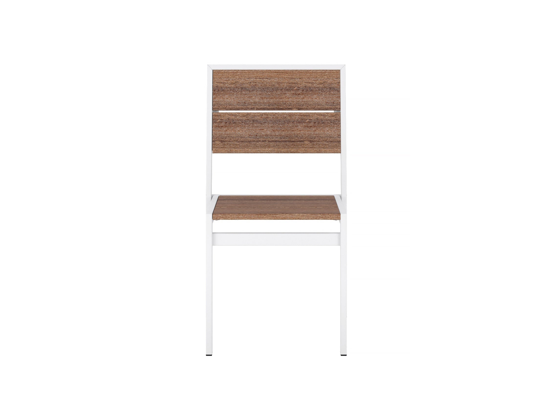 Half - Antique Mahogany Park City Dining Side Chair with White Frame Front