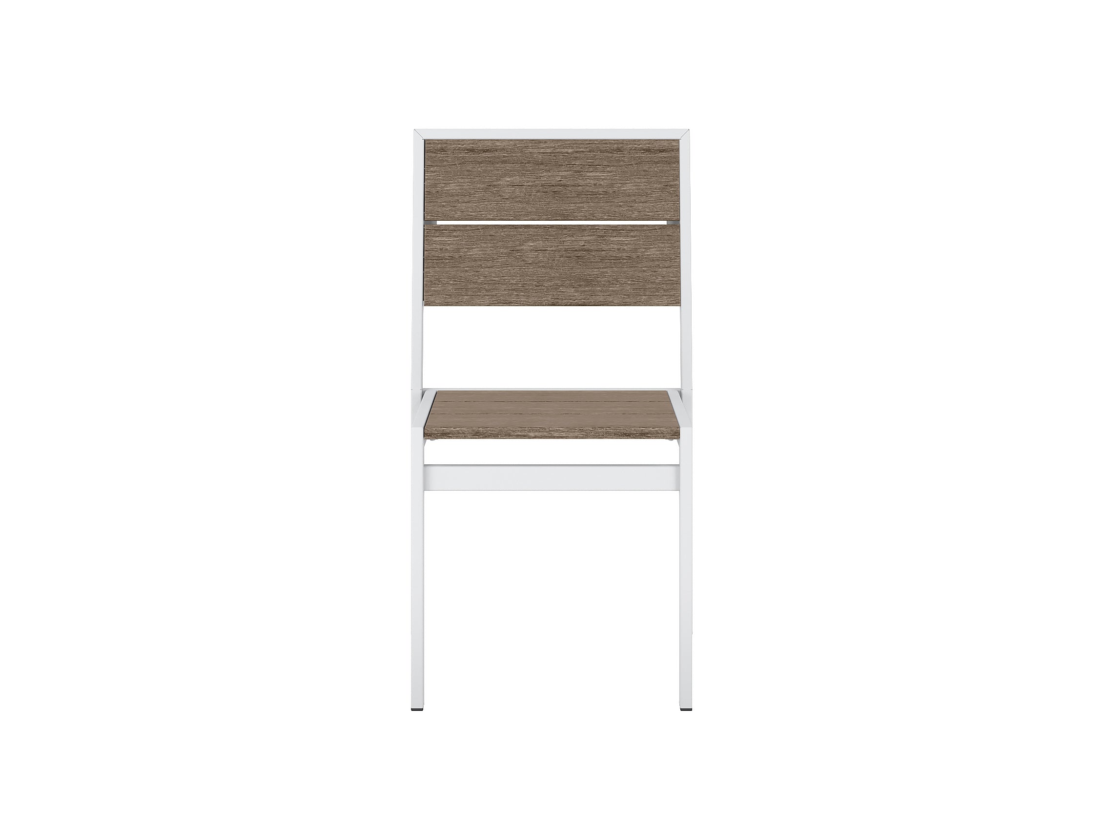 Half Park City Side Chair Beechwood White Frame Front View