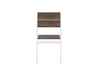Half Park City Side Chair Brazilian Walnut White Frame Front View