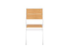 Half Park City Side Chair Natural Teak White Frame Front View