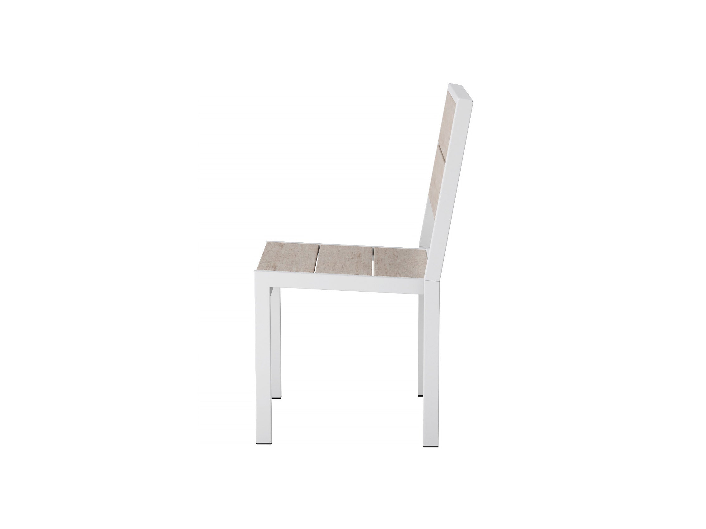 Half - Paper Birch Park City Dining Side Chair with White Frame Side