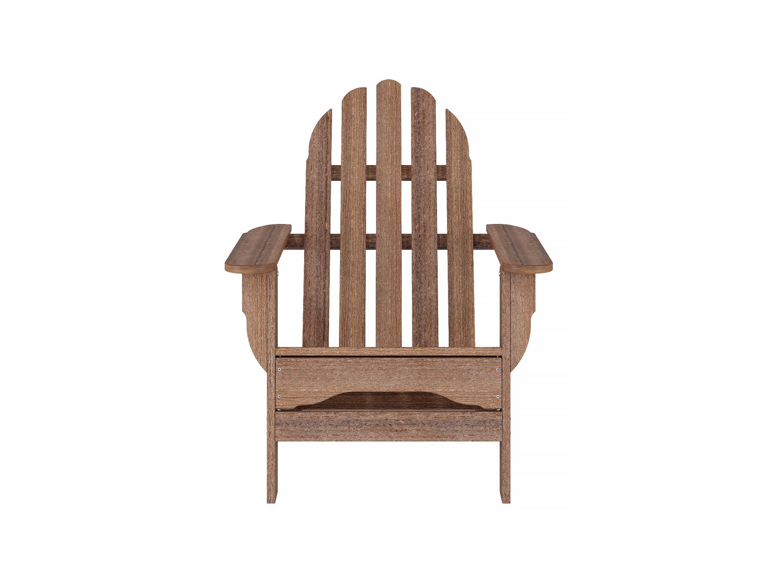 Half - Classic Adirondack Chair in Antique Mahogany Front View Blank Background