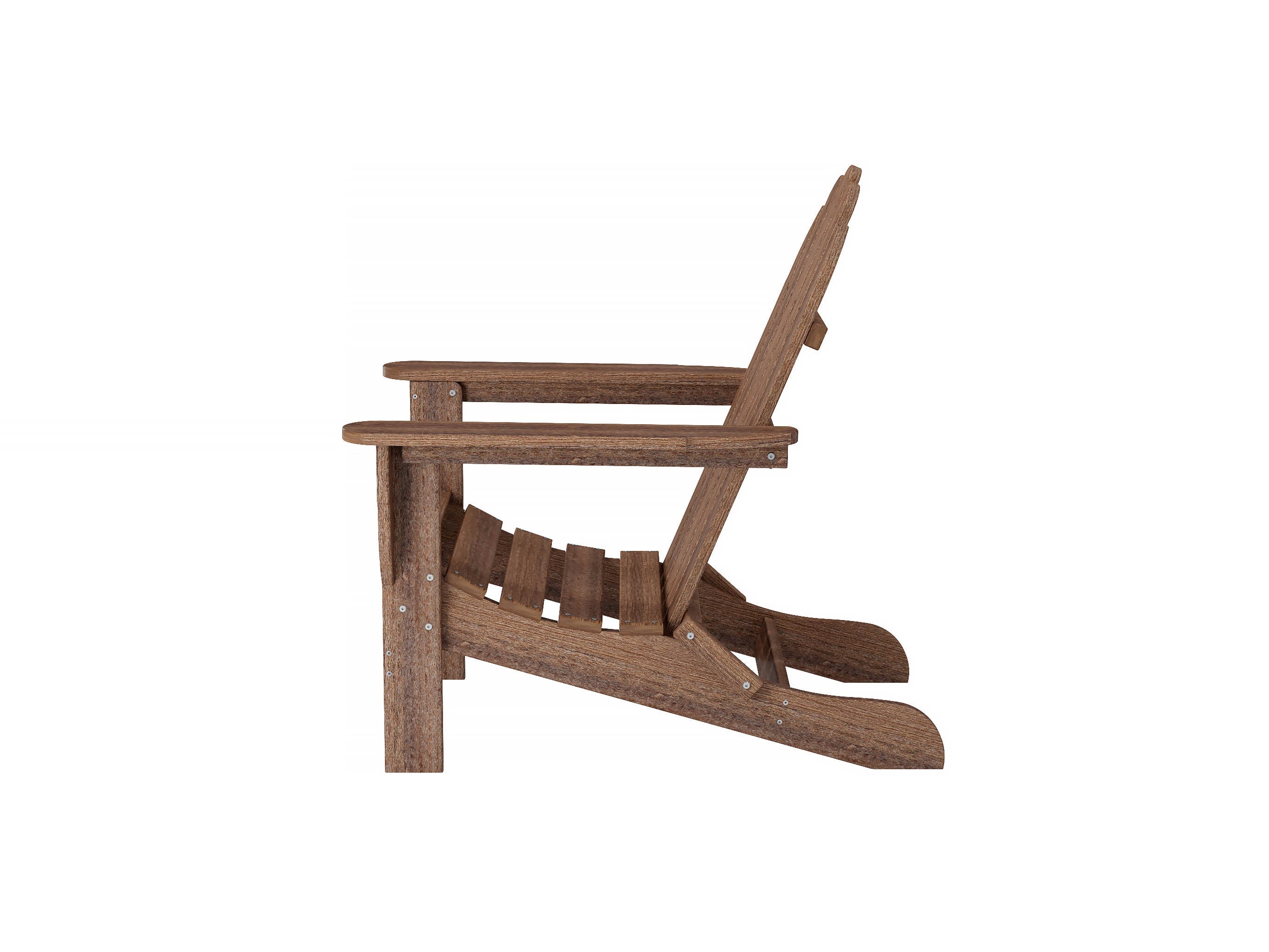 Half - Classic Adirondack Chair in Antique Mahogany Side View Blank Background