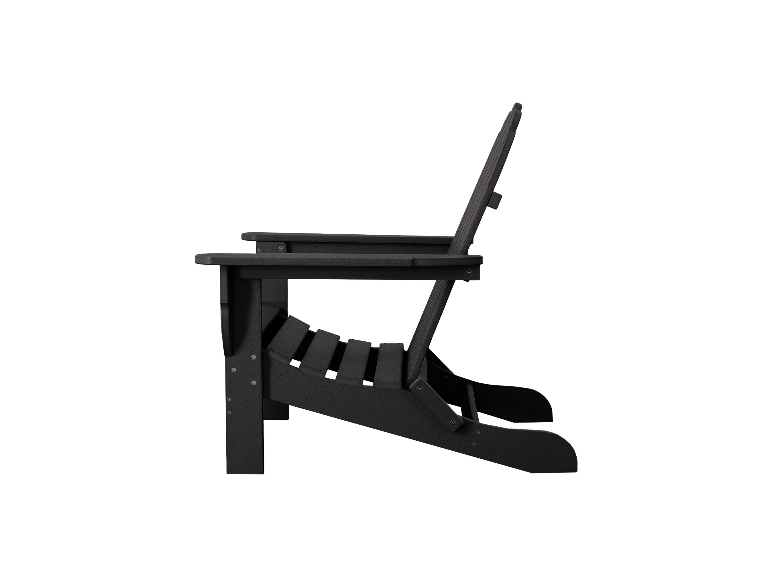 Half - Classic Adirondack Chair in Black Side View Blank Background
