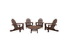 Brazilian Walnut Classic Adirondack Four Chairs with a Madison Conversation Table on Blank Background