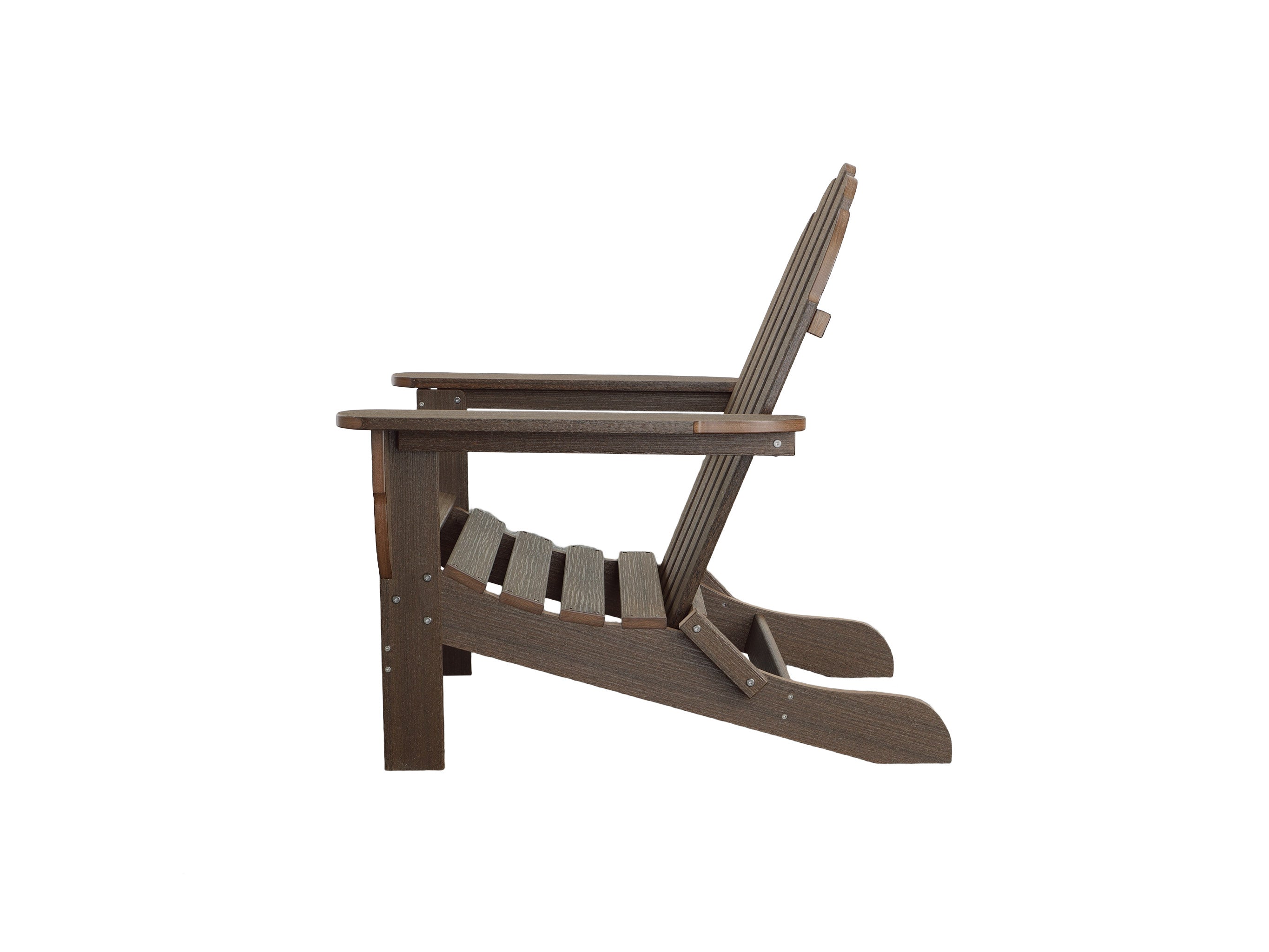 Half - Classic Adirondack Chair in Brazilian Walnut Side View Blank Background