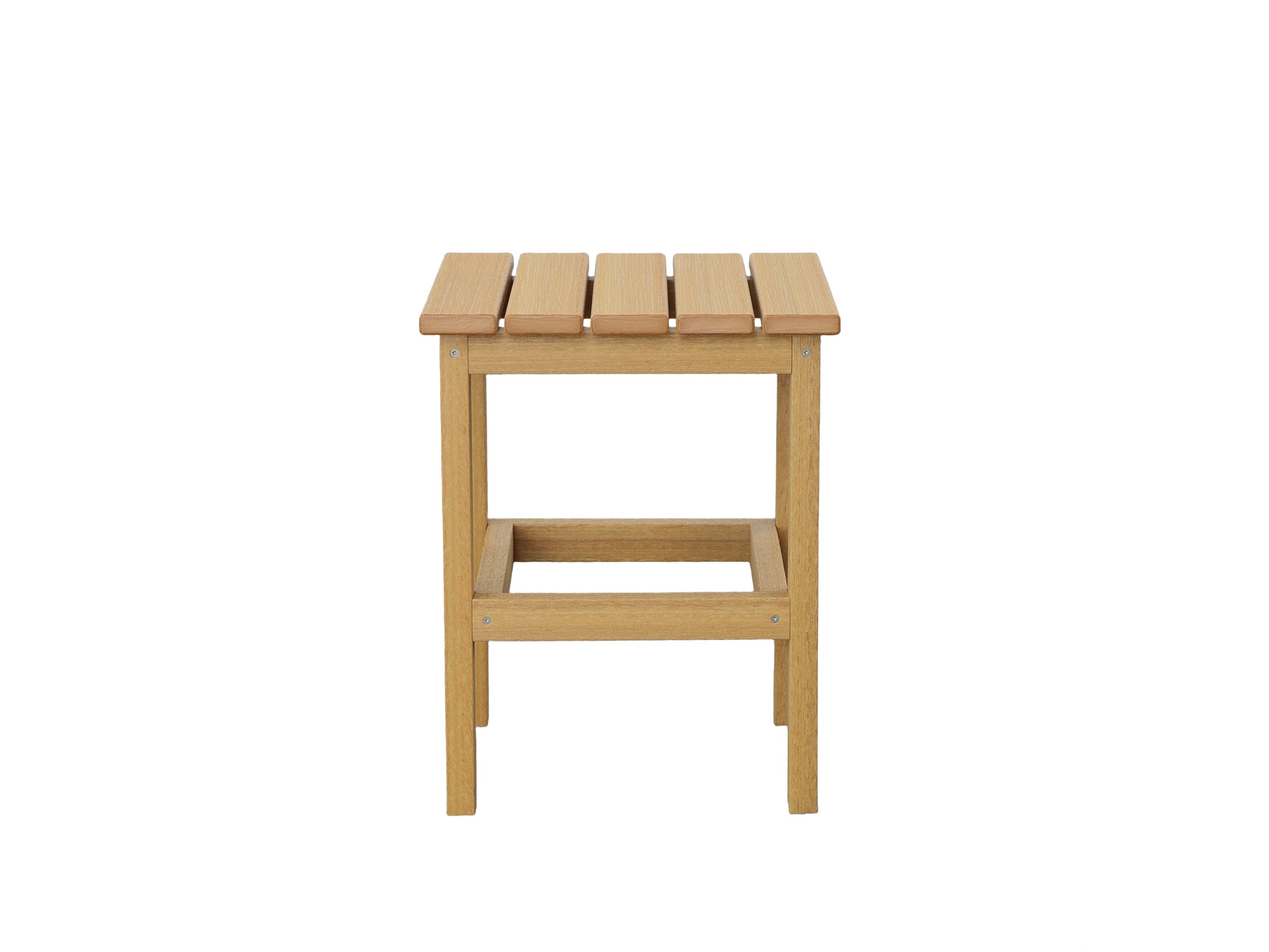 Half - Natural Teak Classic Side Table on Blank Background