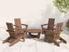 Aria adirondack modern chair set with Cannon Beach Table Brazilian Walnut