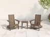 Aria Adirondack Chair and Modern Side Table Coastal Gray