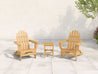 Natural Teak Two Chairs and Side Table Folding Adirondack Chair Patio Set