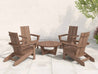 Aria adirondack modern chair set with Cannon Beach Table Antique Mahogany