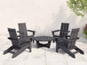 Aria adirondack modern chair set with Cannon Beach Table Black