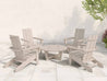 Aria adirondack modern chair set with Cannon Beach Table Seashell