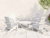 Aria adirondack modern chair set with Cannon Beach Table White