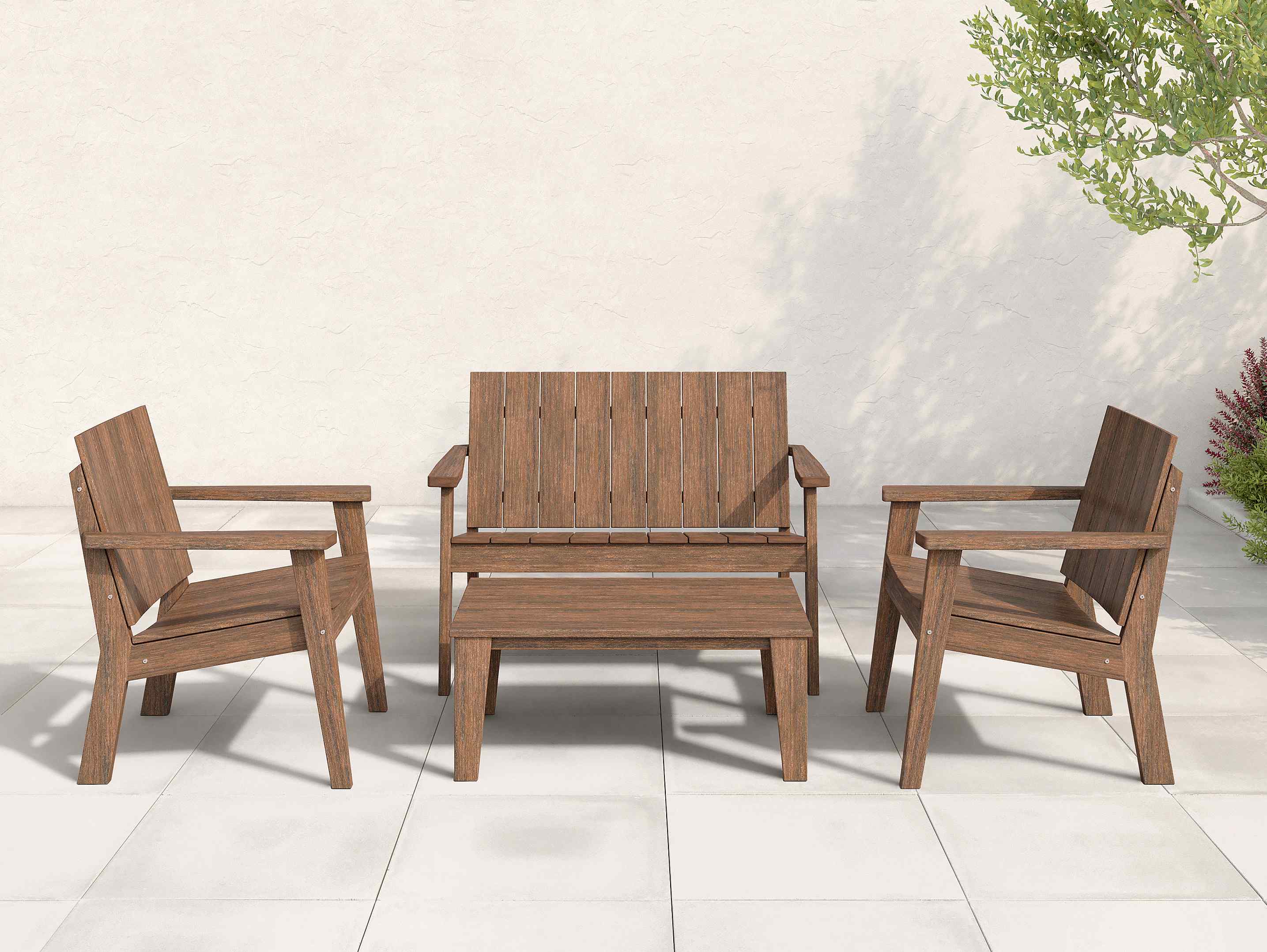 Ashland Chat Chair and Loveseat Set Brazilian Walnut