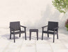 Ashland Chat Chair Set with Modern Side Table in Black