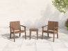 Ashland Chat Chair Set with Modern Side Table in Brazilian Walnut