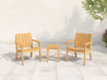Ashland Chat Chair Set with Modern Side Table in Natural Teak