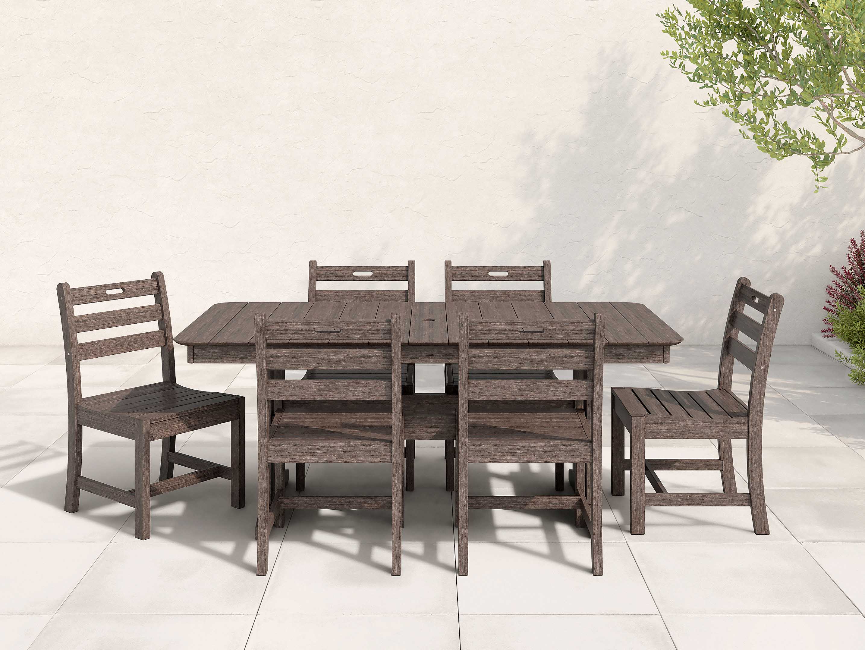 Coastal Gray Classic Dining Set with ladder back chairs