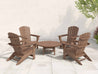Antique Mahogany Johnson Bay Adirondack Set Four Chairs and Madison Table