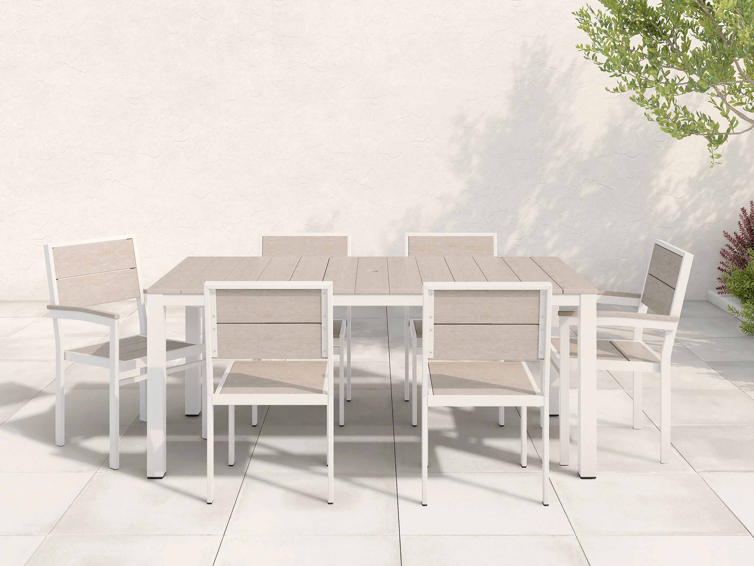 Park City Dining Set Paper Birch White Frame