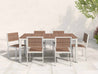 Park City Dining Table with six Side Chairs white frame and Antique Mahogany