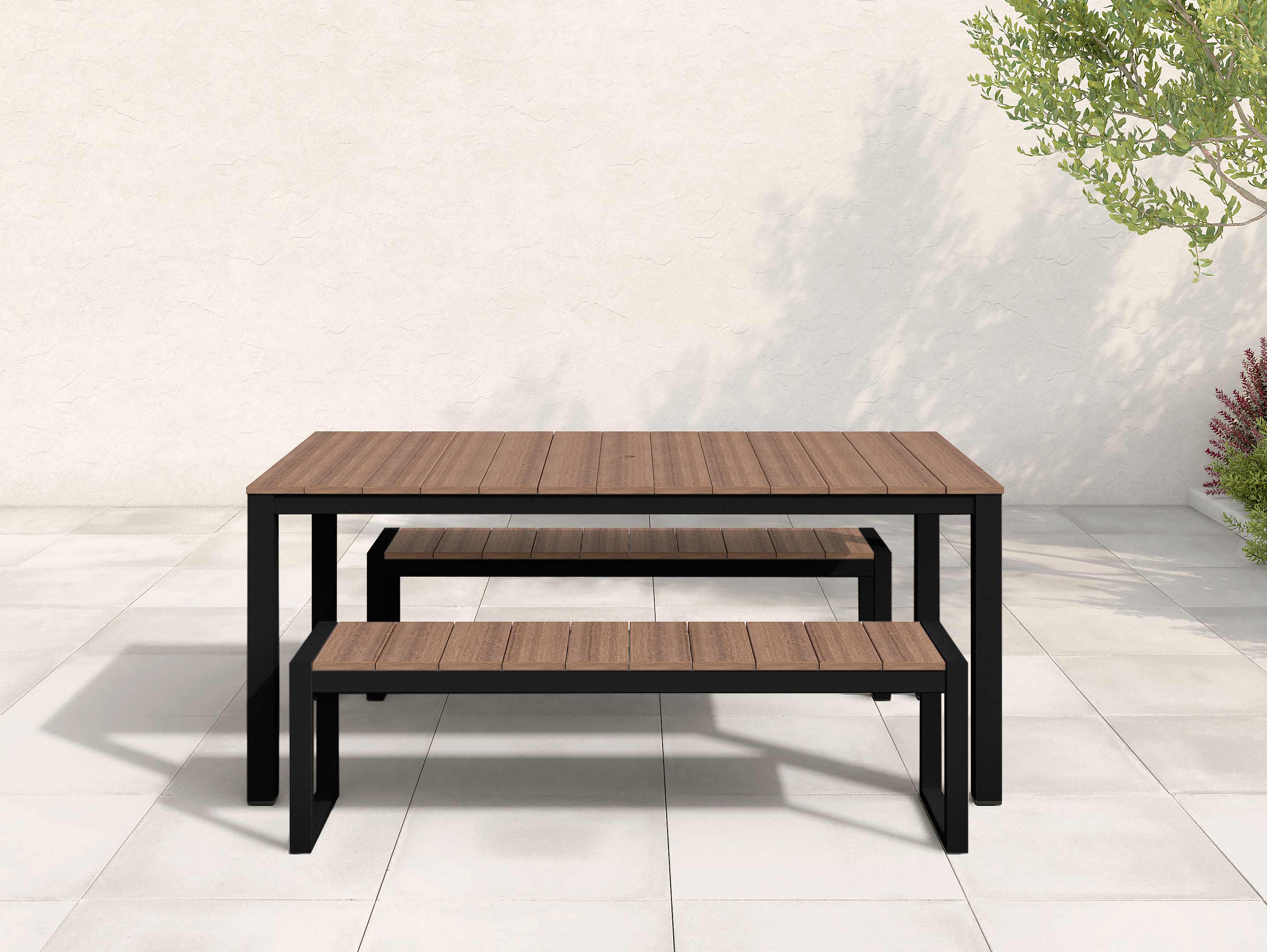 Park City 3-Piece Dining Set, Black Frame