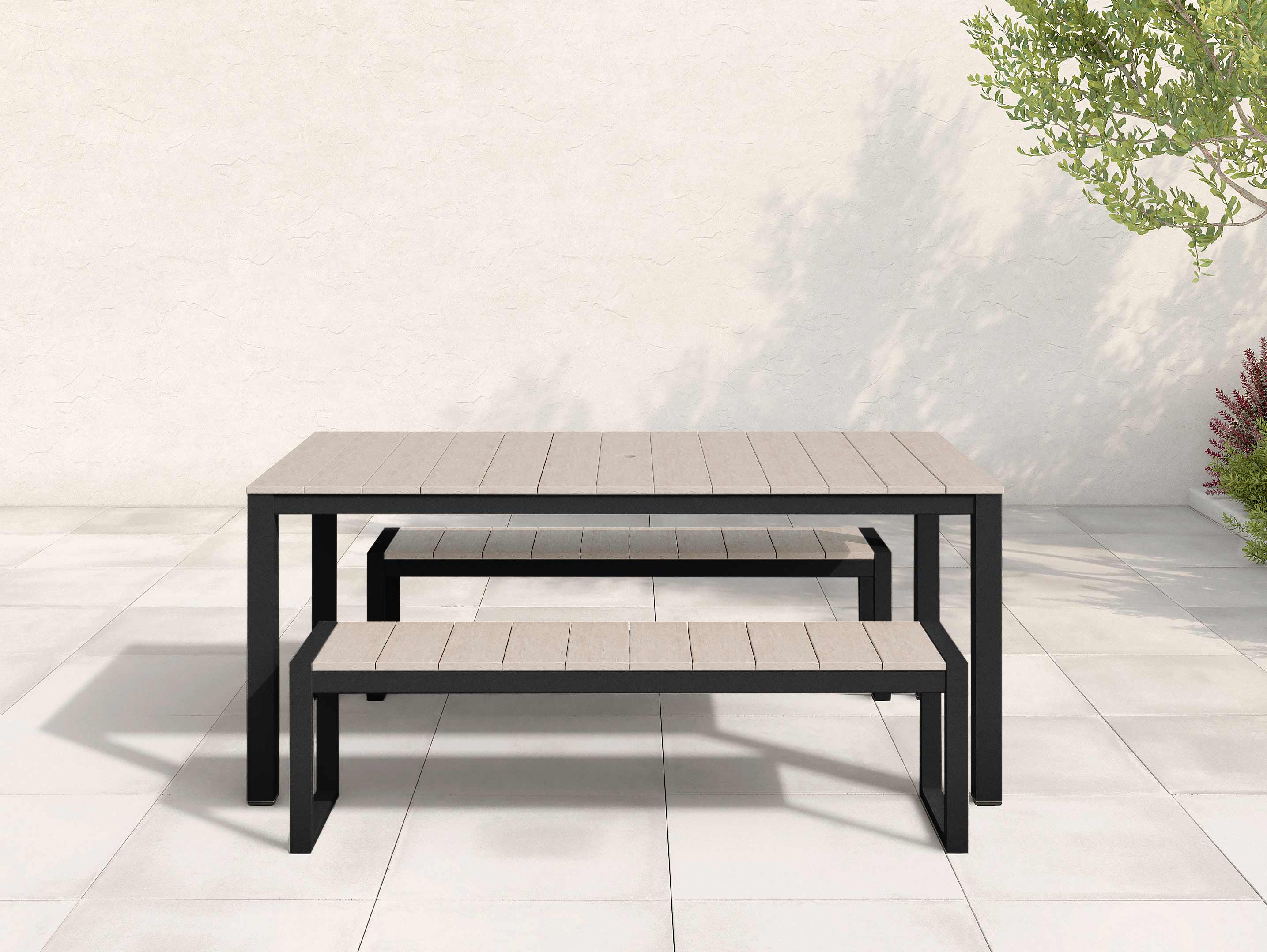 Park City 3-Piece Dining Set, Black Frame