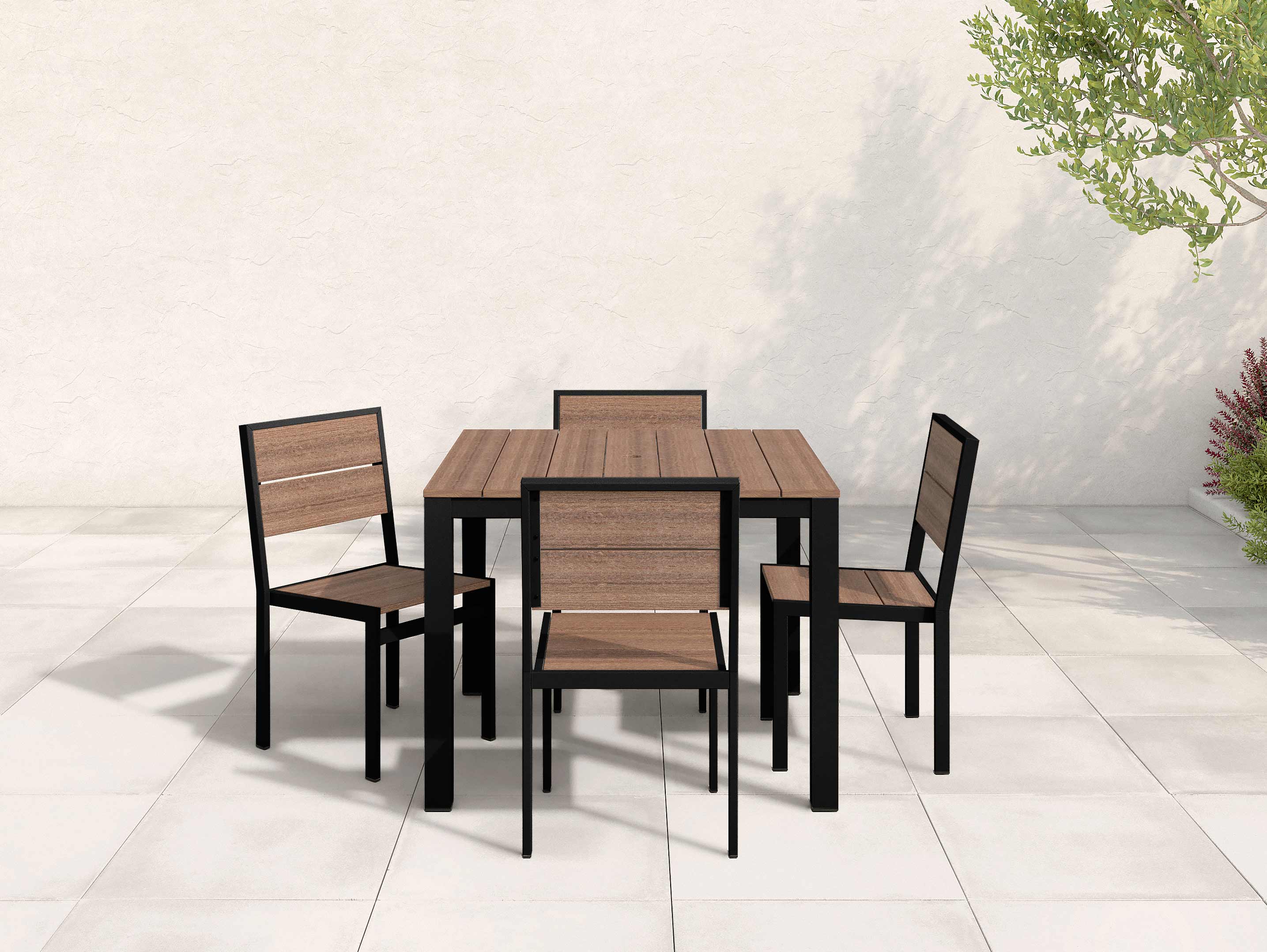 Park City Square Dining Set Antique Mahogany woodgrain
