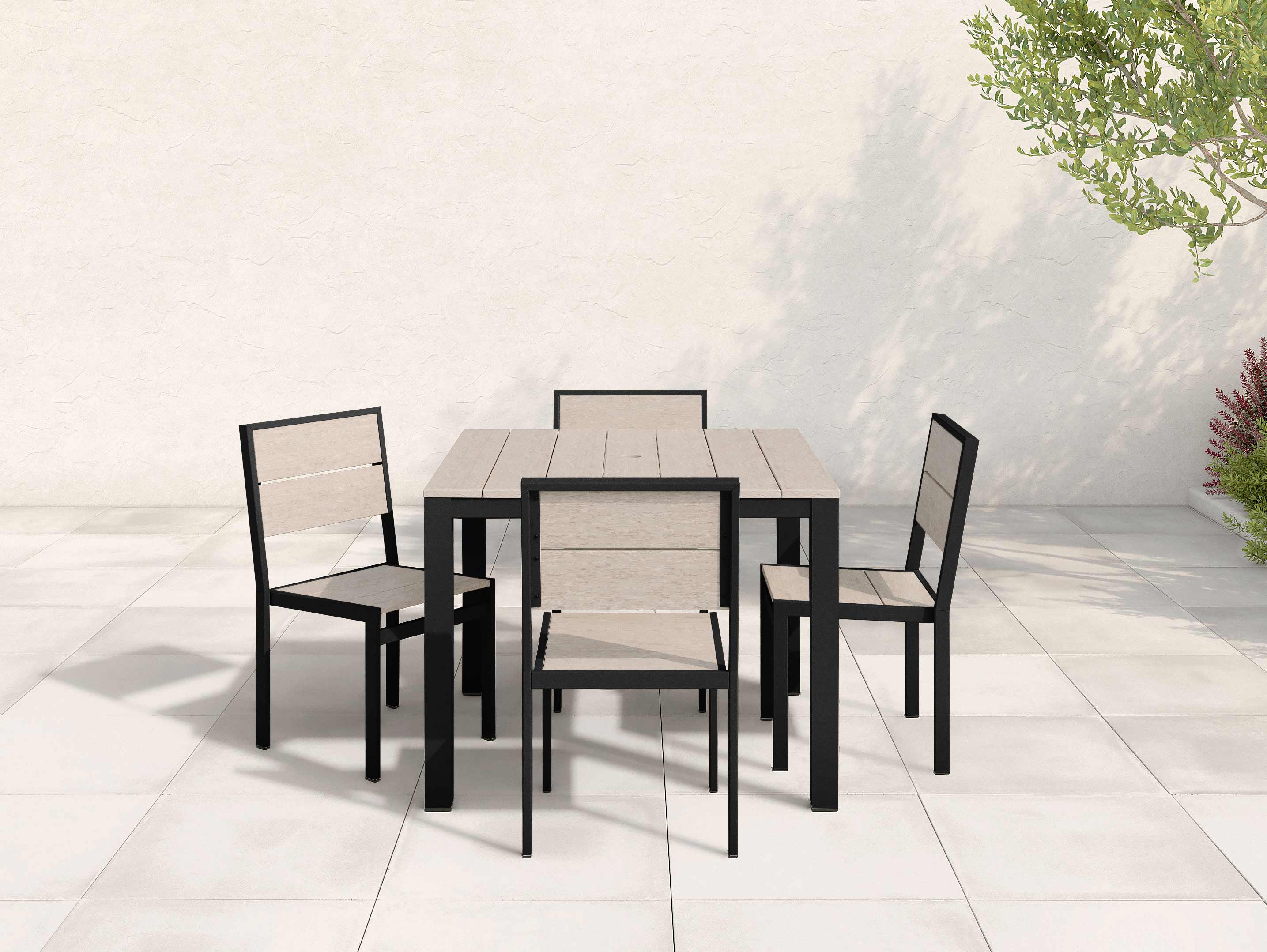 Park City Square Dining Set Paper Birch woodgrain