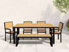 Park City Dining Set Natural Teak Black Frame