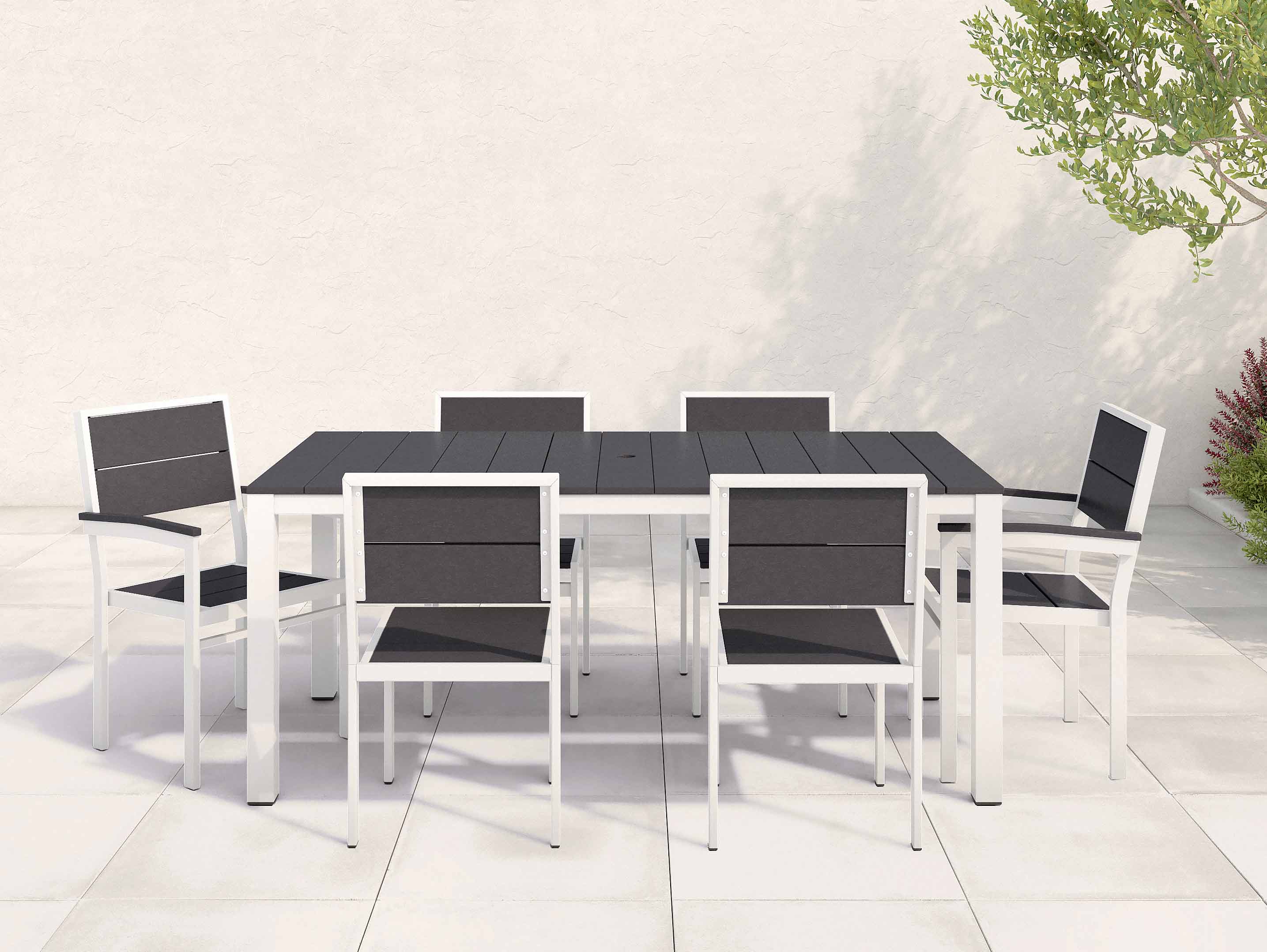 Park City Dining Set Black with White Frame