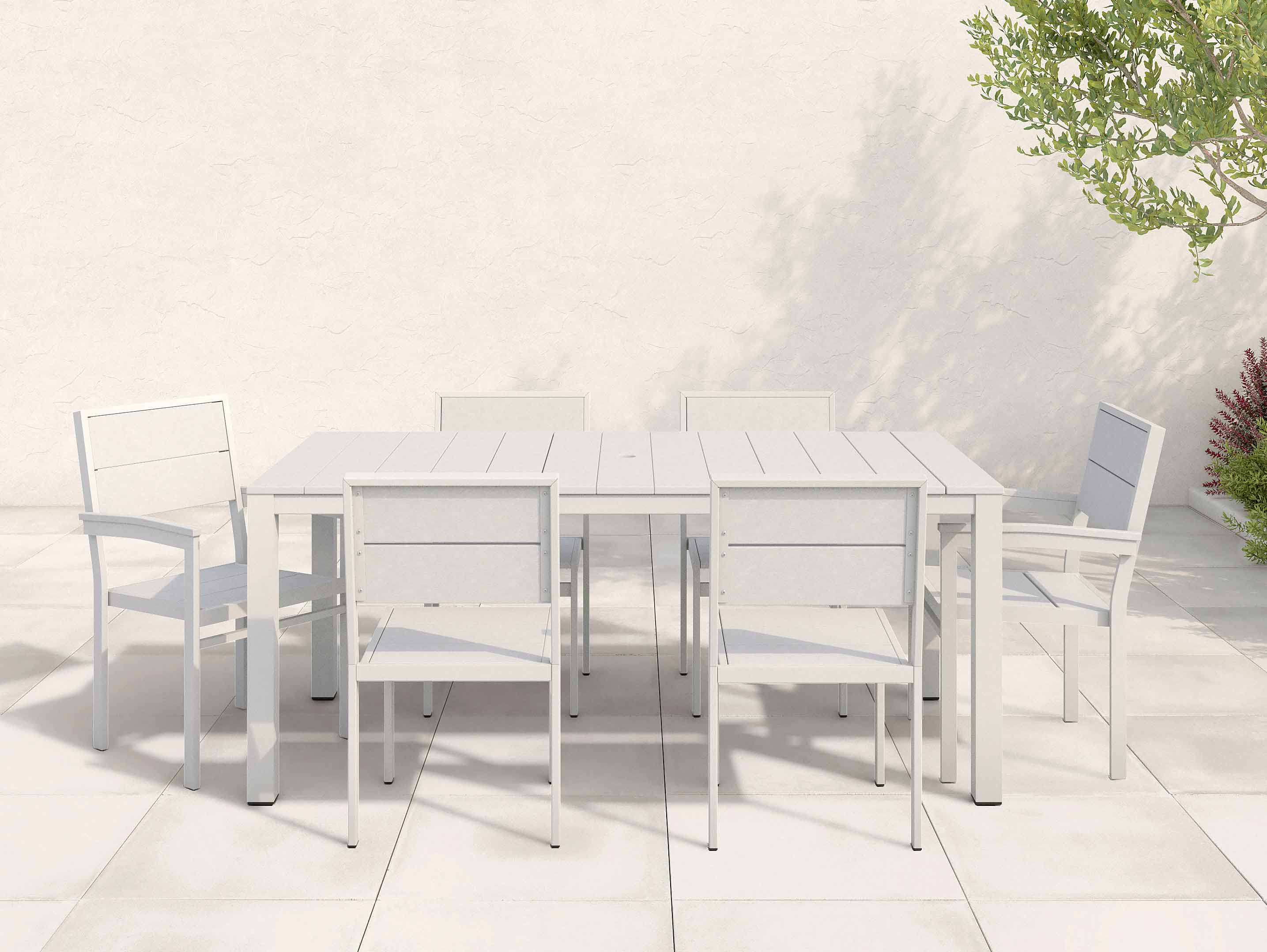 Park City Dining Set White with White Frame
