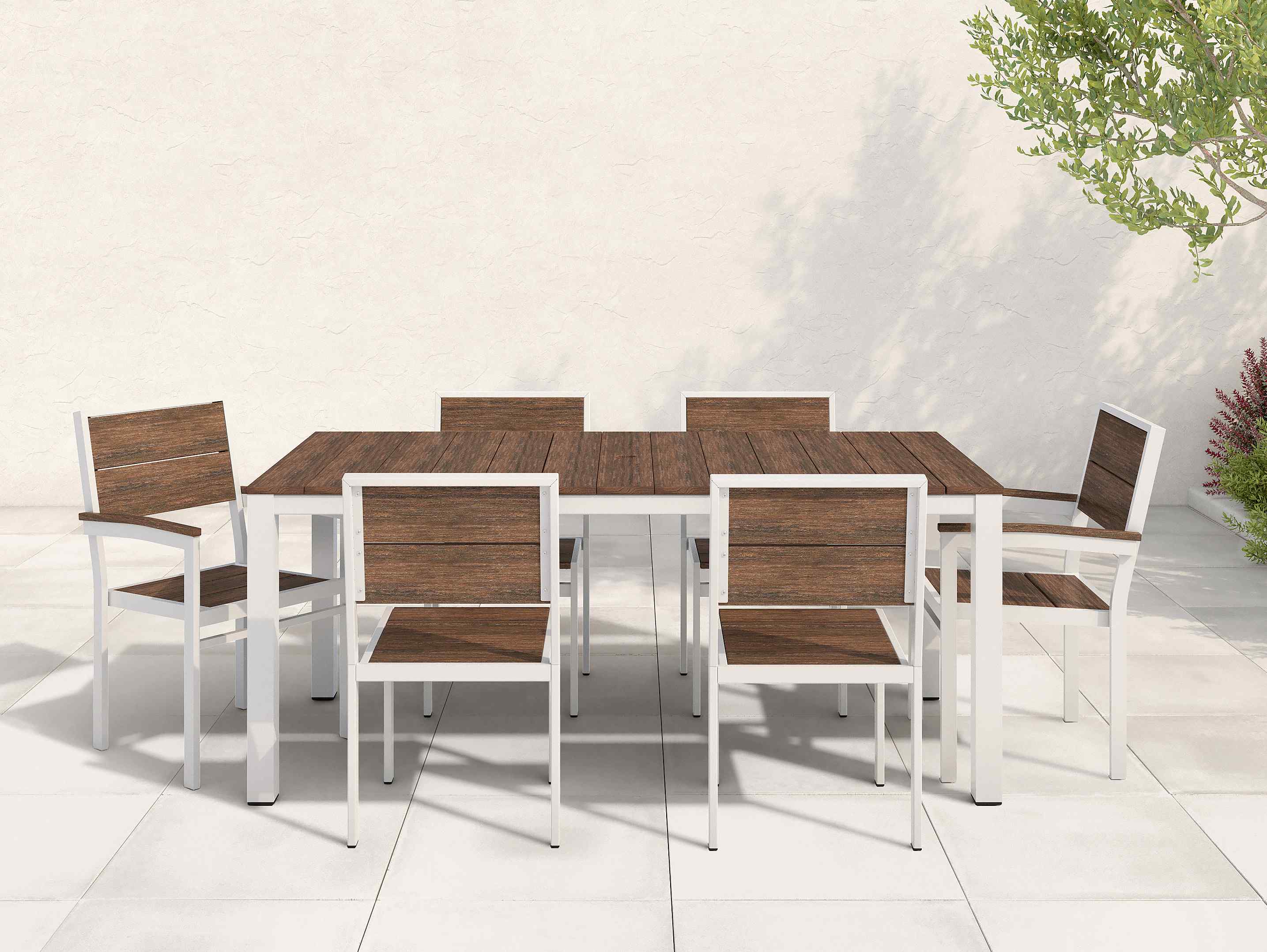 Featured Image - Park City Dining Set Brazilian Walnut White Frame