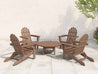 Four Antique Mahogany Classic Adirondack Chairs surrounding a Madison Conversation Table