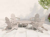 Four Paper Birch Folding Adirondack Chairs surrounding a Madison Conversation Table