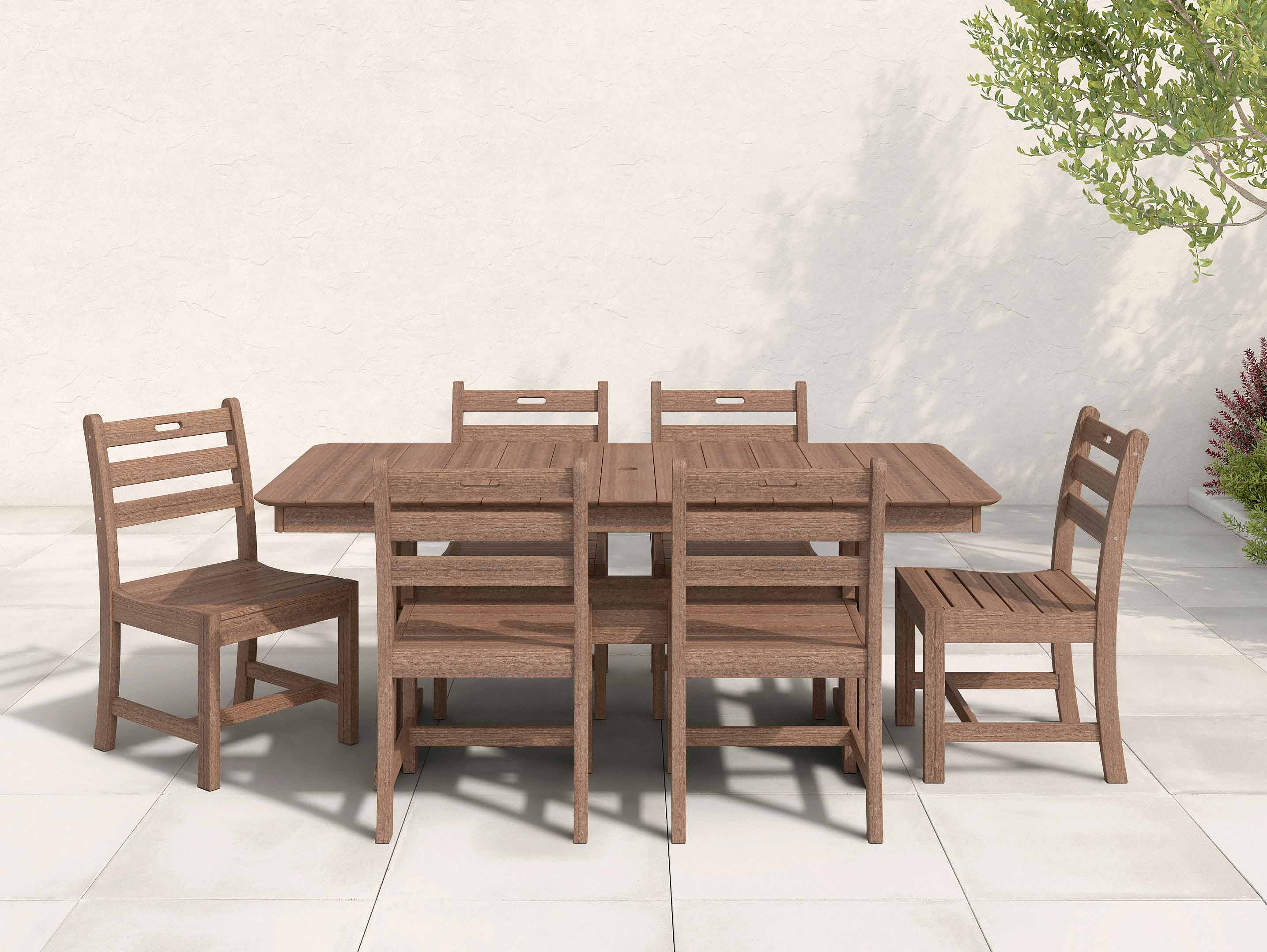 Antique Mahogany Classic Dining Set with ladder back chairs