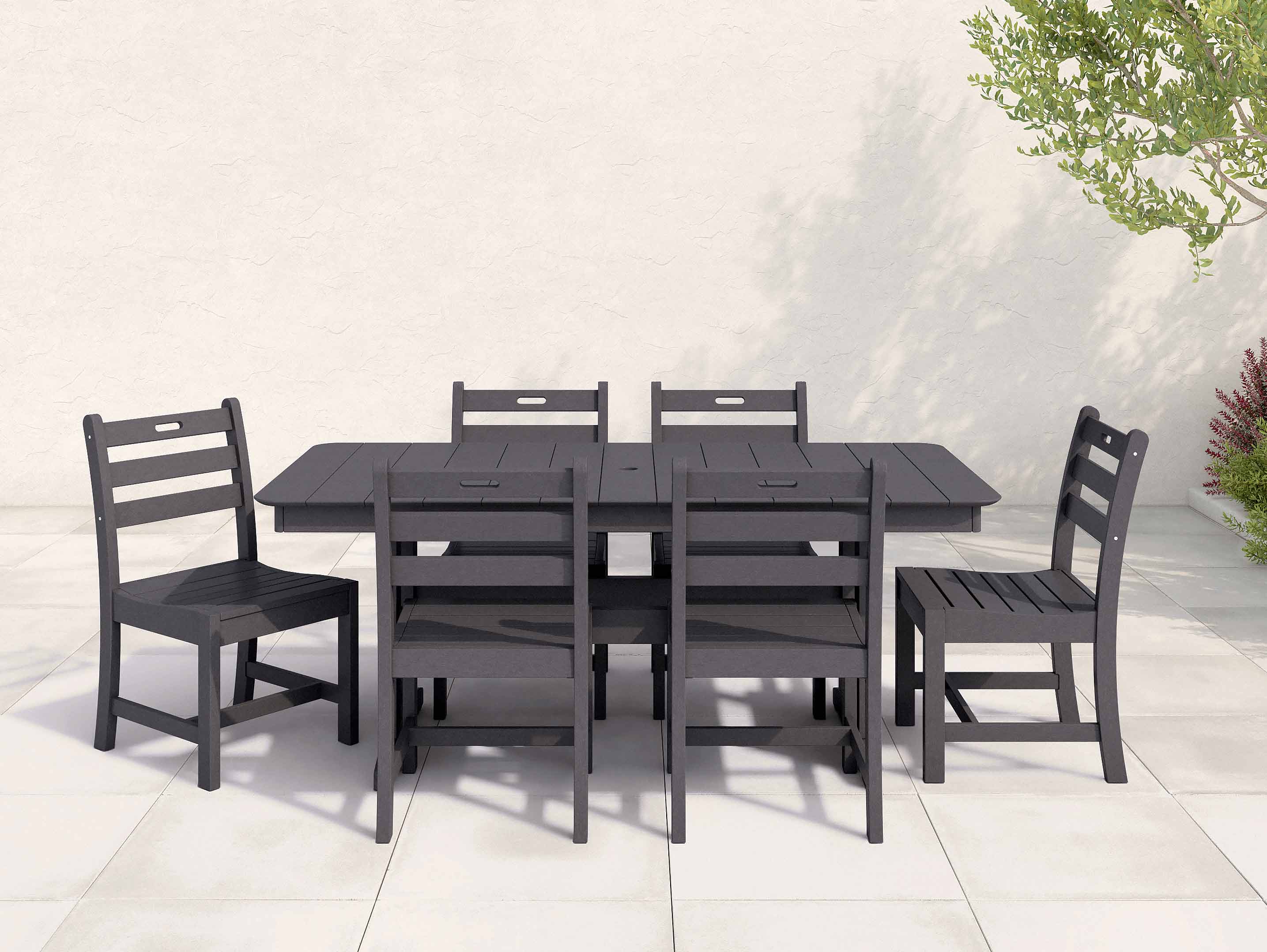 Black Classic Dining Set with ladder back chairs