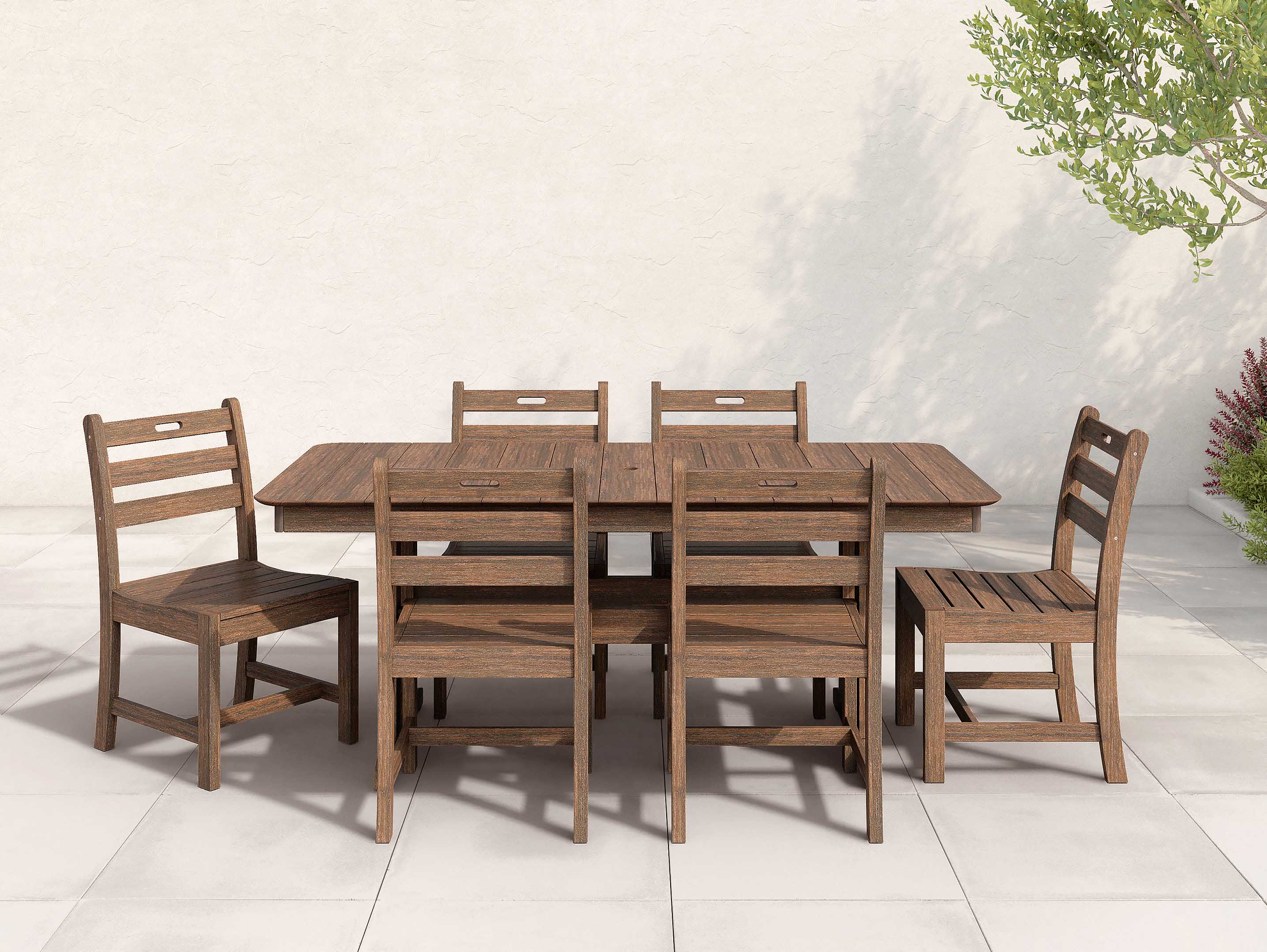 Antique Mahogany Classic Dining Set with ladder back chairs