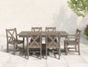 Coastal Gray Classic Dining Set with X back chairs on patio
