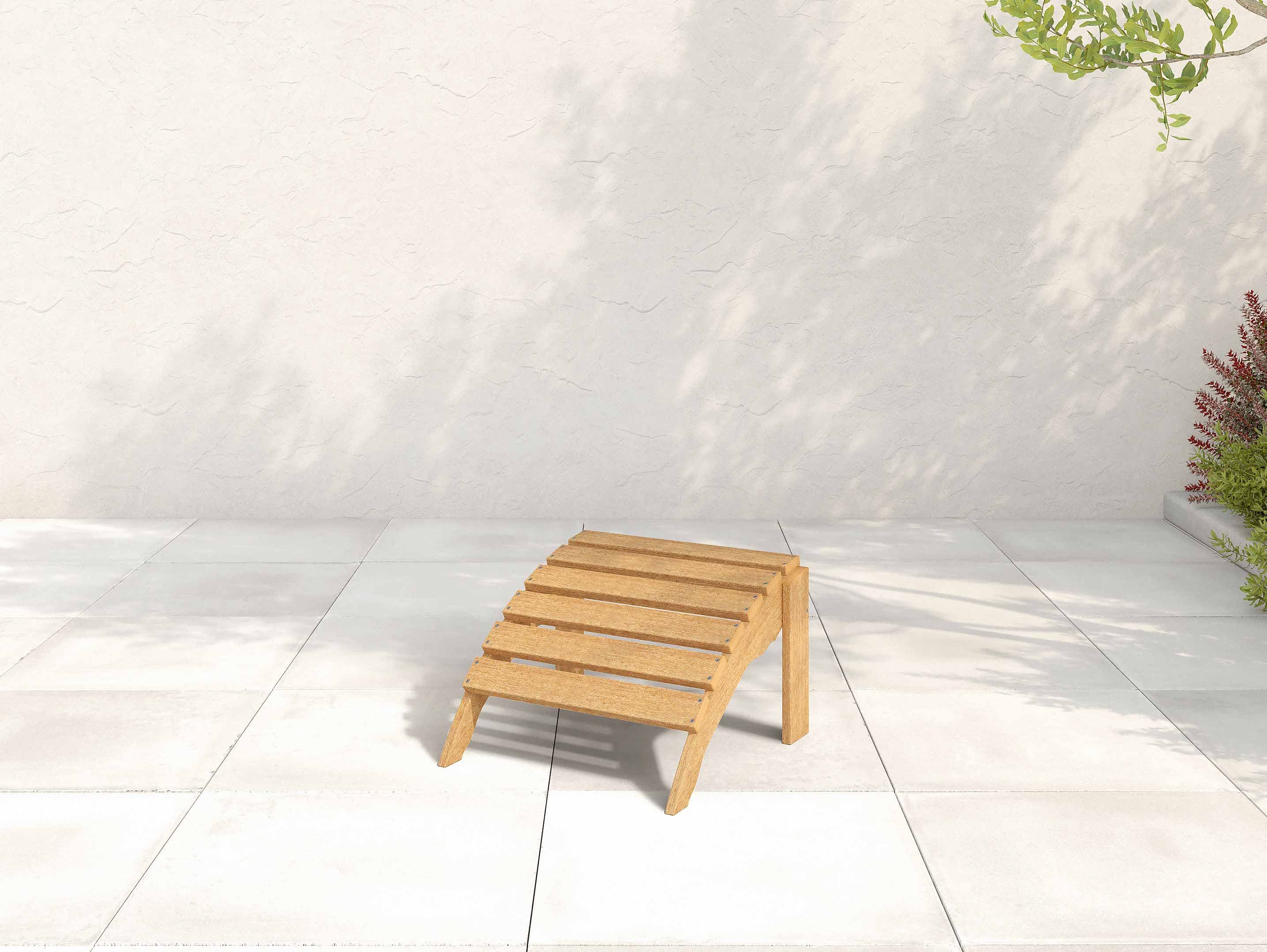 Ottoman Adirondack Natural Teak