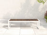 Park City Dining Bench with White Frame and Brazilian Walnut